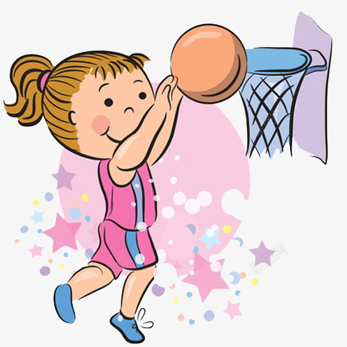 手绘女孩打篮球png免抠素材_新图网 https://ixintu.com png png素材 女孩 篮板 篮球 篮网