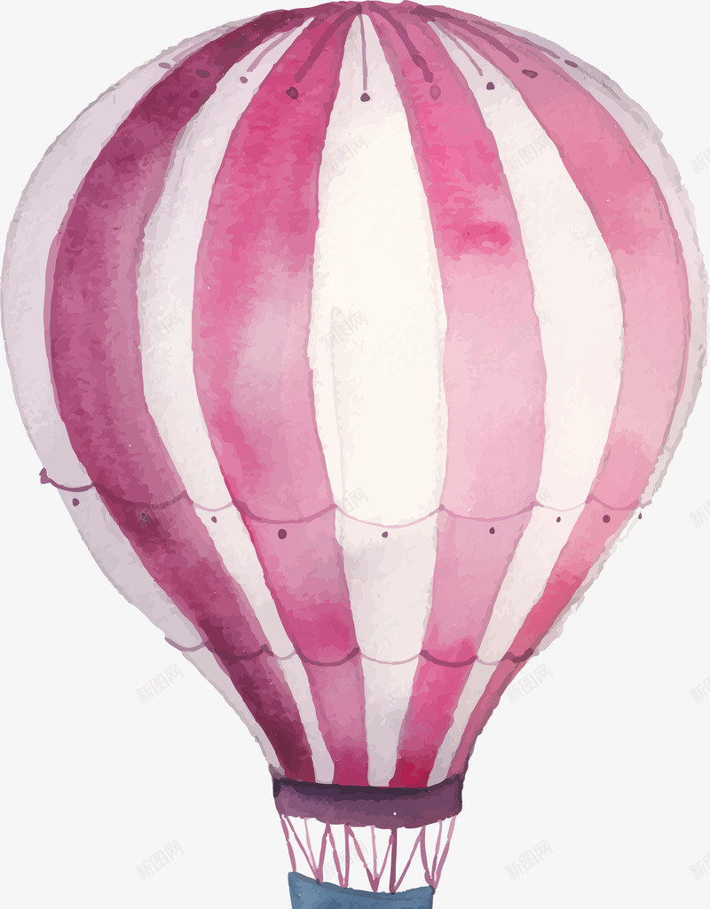 水彩漂浮热气球png免抠素材_新图网 https://ixintu.com 小清新 手绘 水彩 漂浮 热气球 矢量图案 粉色