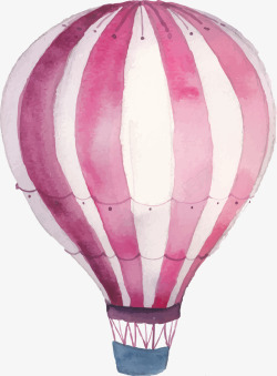 水彩漂浮热气球素材