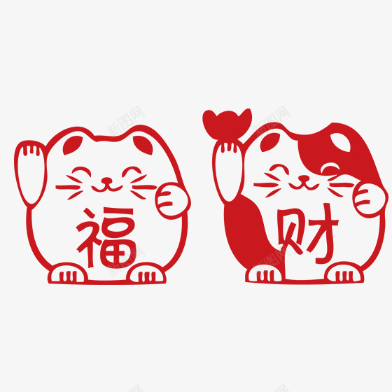 招财猫psd免抠素材_新图网 https://ixintu.com 发福 发财 喜庆 团圆 招财猫 春节 热闹 狗年