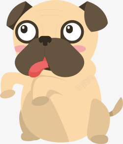 可爱哈巴狗吐着舌头可爱的哈巴狗矢量图高清图片