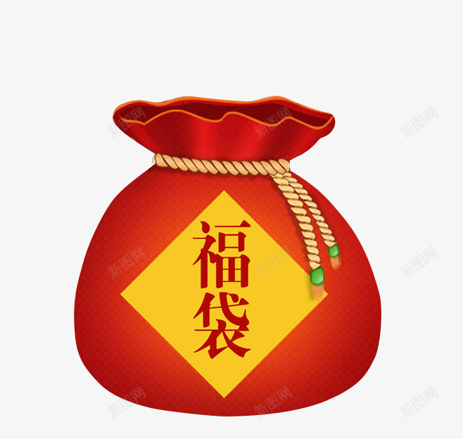 红色的福袋png免抠素材_新图网 https://ixintu.com 双十一 春节 活动 礼物 红色