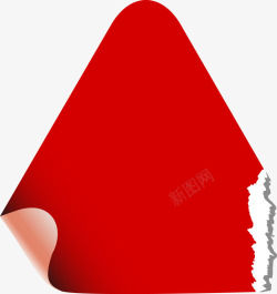 红色撕裂的折角图素材