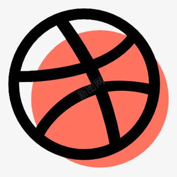简约篮球图形psd免抠素材_新图网 https://ixintu.com 描线 橙色 简约 篮球