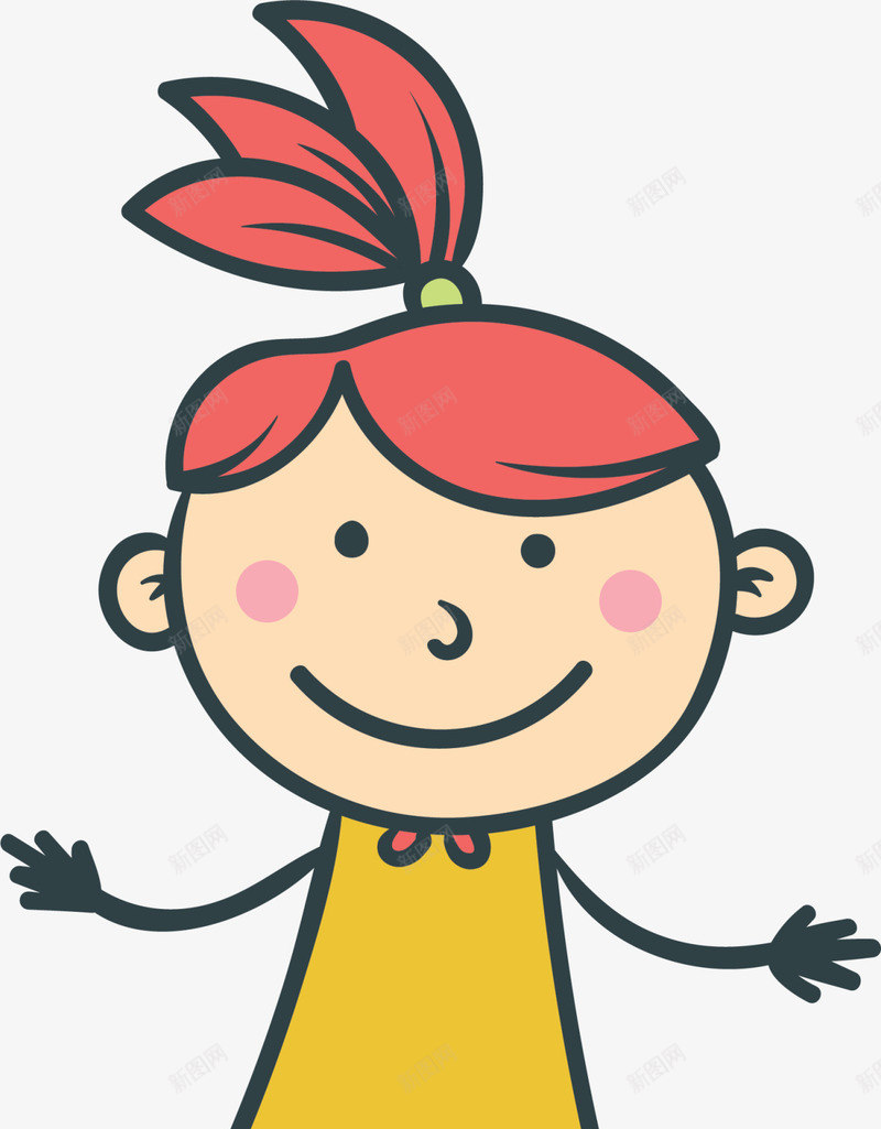 微笑可爱黄衣女孩png免抠素材_新图网 https://ixintu.com 6月1号 儿童节 六一节 微笑女生 玩耍 童趣 表情平静 黄衣女孩