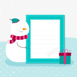 可爱圣诞节雪人装饰信纸素材
