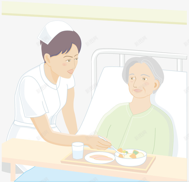 喂家人吃饭png免抠素材_新图网 https://ixintu.com 医生 吃饭 家人 家人吃饭 护士 病人