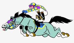 手绘卡通跳跃的马的素材