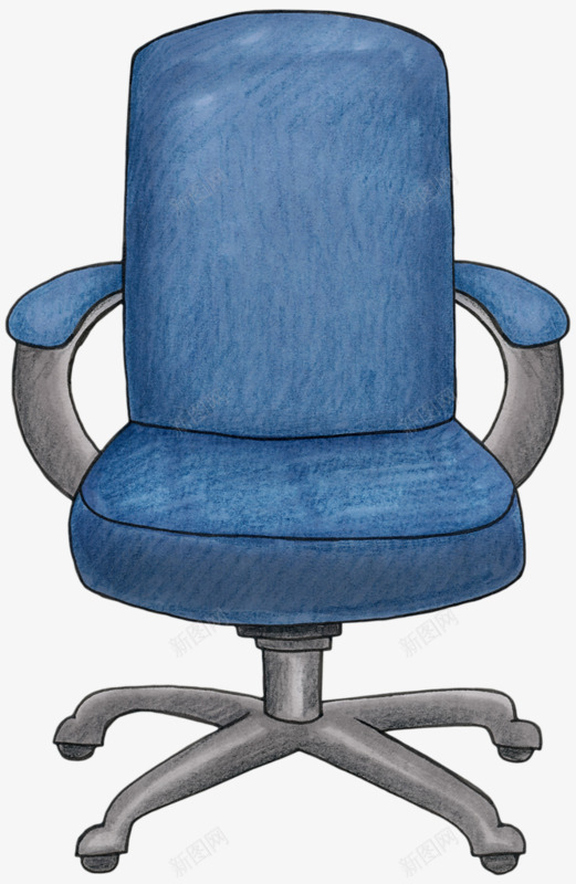 卡通手绘办公椅png免抠素材_新图网 https://ixintu.com 办公椅 座椅 椅子 老板椅