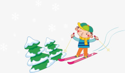 松树上的厚雪滑雪松树厚雪高清图片