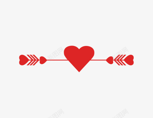 红色爱心箭头装饰图案图标图标