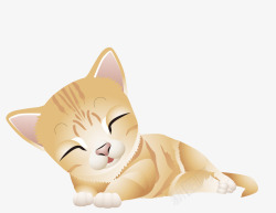 黄色小猫咪可爱的卡通小猫咪简图高清图片