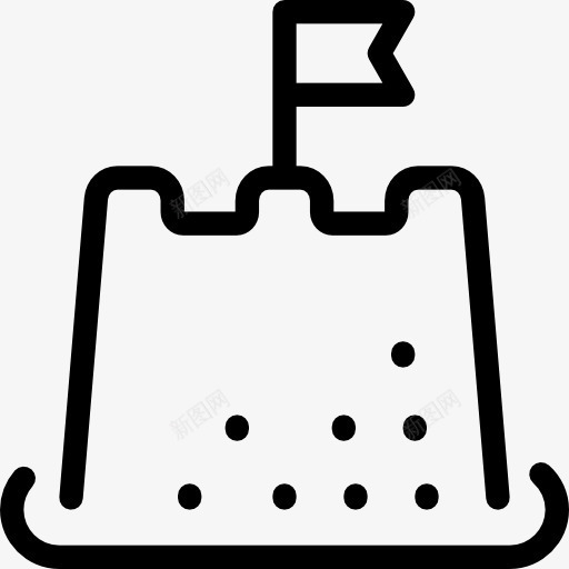 沙堡图标png_新图网 https://ixintu.com 中世纪 夏季 建筑 海滩 玩具 童年的沙堡
