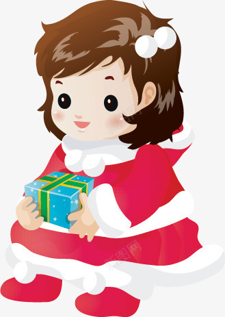 手绘可爱圣诞节女生png免抠素材_新图网 https://ixintu.com 可爱 圣诞节 女生