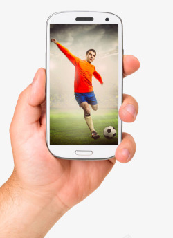 观看足球手机上踢足球的人高清图片