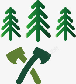 禁止砍伐水彩禁止砍伐树木矢量图高清图片