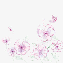 手绘紫色花瓣装饰素材