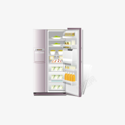 银灰色冰箱打开的银灰色冰箱高清图片