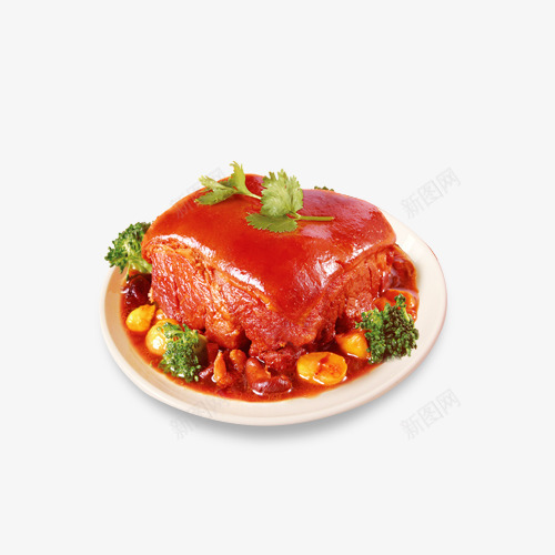 红色东坡肉png免抠素材_新图网 https://ixintu.com 东坡肉 产品实物 猪肉 红烧肉 红色 肉 肉菜