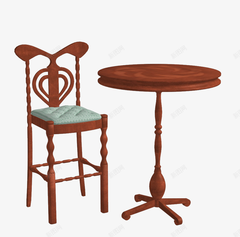 古典桌椅png免抠素材_新图网 https://ixintu.com 凳子 木质 桌椅 舒适