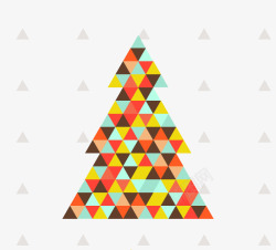 缤纷三角格纹圣诞树素材