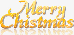 金色圣诞节快乐英文字体艺术字素材