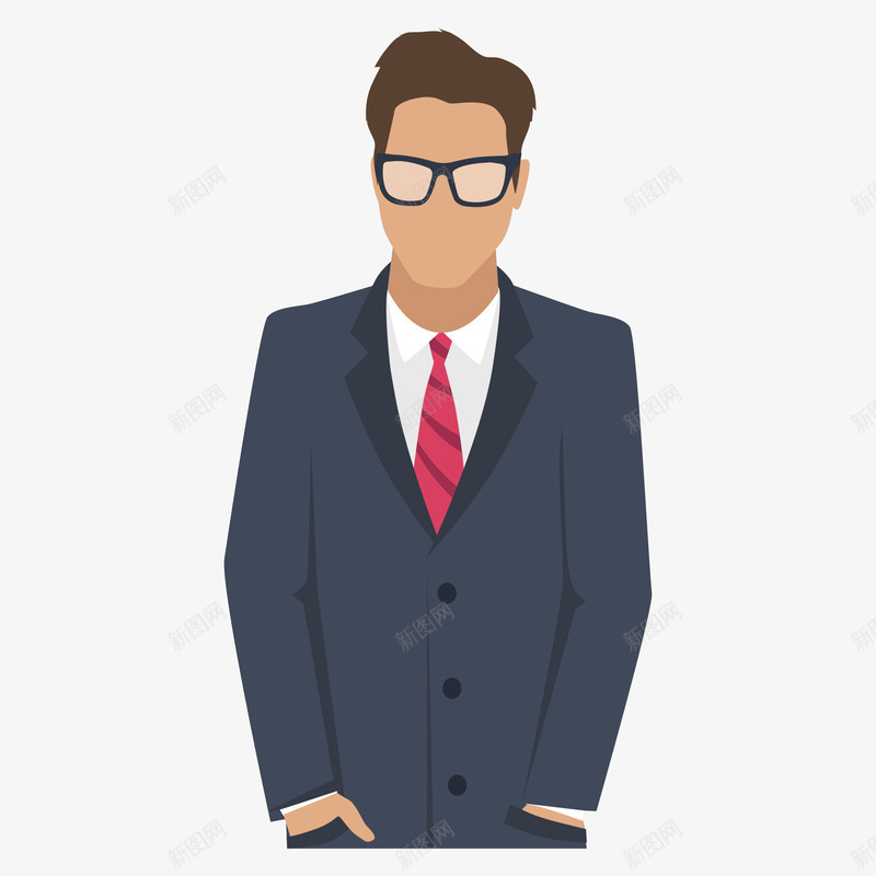 戴眼镜的商务男人png免抠素材_新图网 https://ixintu.com 人物 卡通人物 商务人物 手绘人物 男人 男士