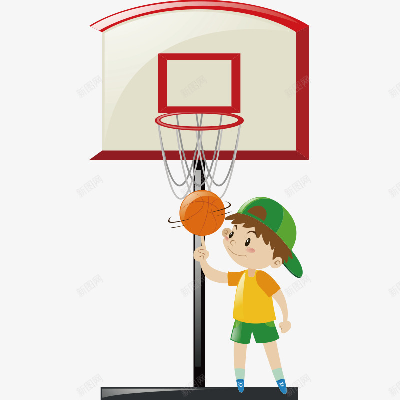 卡通可爱打篮球儿童png免抠素材_新图网 https://ixintu.com 卡通 可爱 小男孩 打篮球 运动