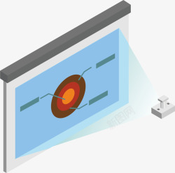 投影屏幕科技投影仪矢量图高清图片