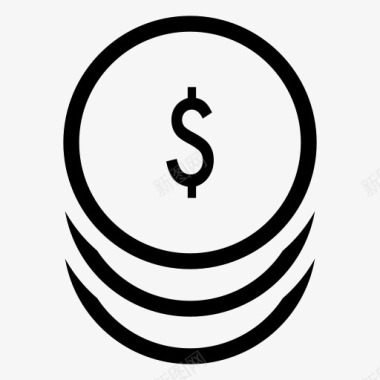 银行业务硬币货币财务钱概述付款图标图标