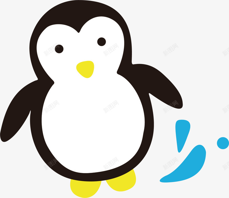 可爱的企鹅png免抠素材_新图网 https://ixintu.com 企鹅 动物 卡通手绘 可爱 呆萌 宠物 水彩