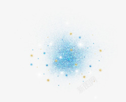 蓝色粒子激光束蓝色喷溅粒子荧光漂浮特效高清图片