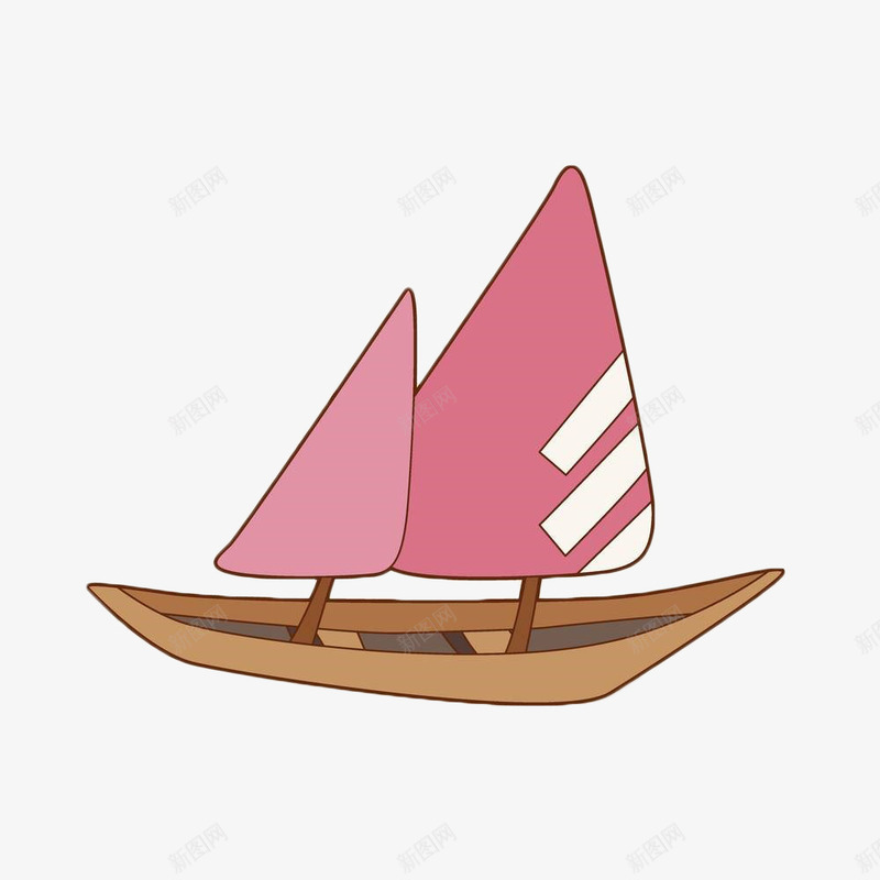 粉色卡通帆船png免抠素材_新图网 https://ixintu.com 卡通 帆船 扬帆 杨帆 粉色 航海 起航