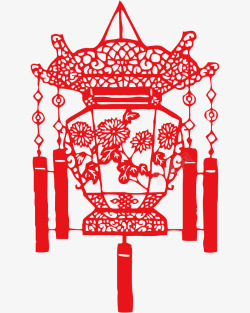 灯笼效果图红色春节灯笼剪纸高清图片