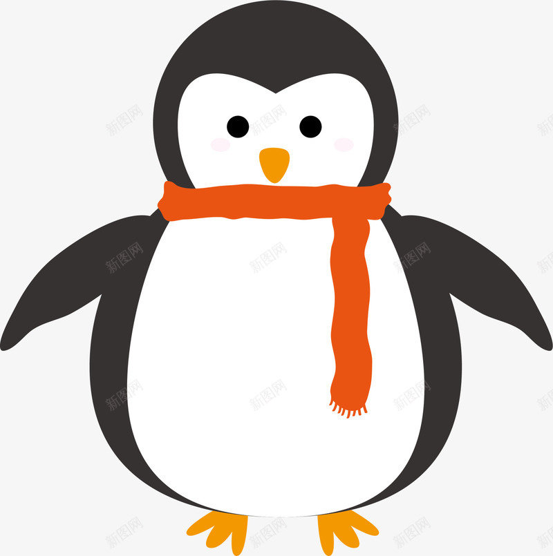 黑色卡通冬日企鹅png免抠素材_新图网 https://ixintu.com 冬天 冬季 冬日 卡通企鹅 装饰图案 黑色企鹅