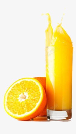 随意的飞溅的橙汁素材