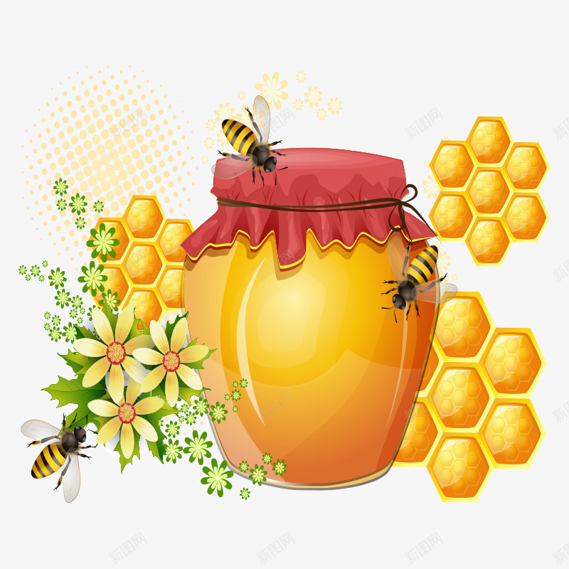 蜜蜂卡通png免抠素材_新图网 https://ixintu.com 卡通 可爱 昆虫 生态 绿色 自然 花 花朵 蜂蜜 蜜蜂 采蜜