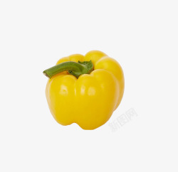 甜辣椒实物黄色圆椒高清图片