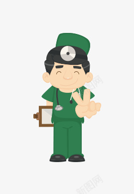 绿色衣服男护士2png免抠素材_新图网 https://ixintu.com 男护士 绿色 衣服