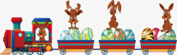 Q版玩具鸭子感恩节小火车矢量图高清图片