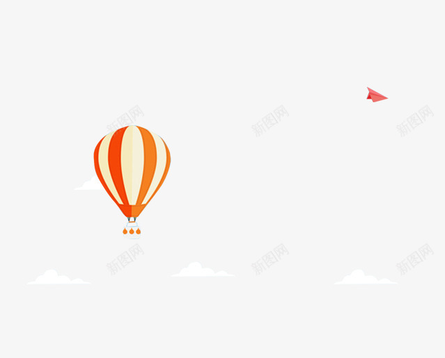 飘浮热气球png免抠素材_新图网 https://ixintu.com 形状 纸飞机