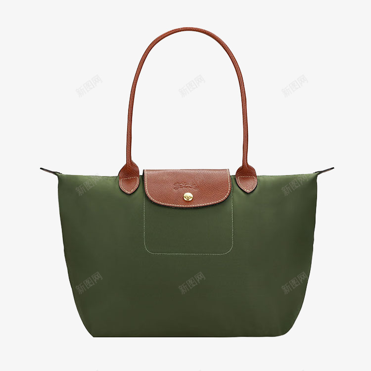 Longchamp珑骧女士单肩包卡其绿png免抠素材_新图网 https://ixintu.com Longchamp 产品实物 单肩包 女士 尼龙 珑骧 皮革 长柄