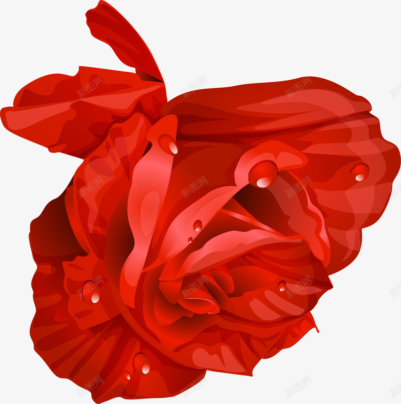 红色水滴花朵png免抠素材_新图网 https://ixintu.com 免抠PNG 水滴 简约 红色 美丽 花朵 装饰图案 鲜花