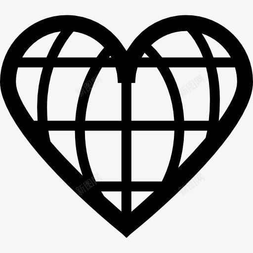 土工格栅与心的形状图标png_新图网 https://ixintu.com 世界 形状 心 爱 符号 网格形状 象征地球