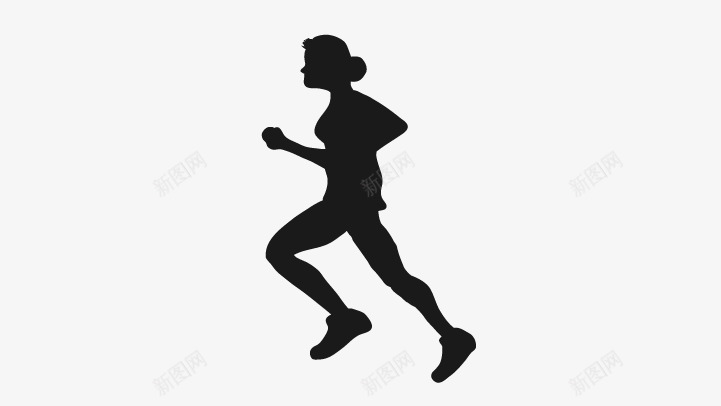 跑步人物png免抠素材_新图网 https://ixintu.com 健身女生剪影 矢量人物 跑步人物