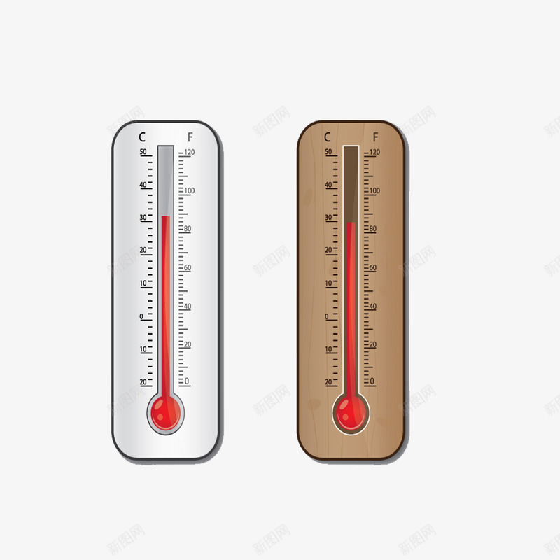 简约温度计psd免抠素材_新图网 https://ixintu.com 木质 水银温度计 温度计 质感