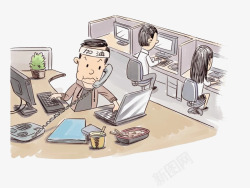电脑男人加班工作的男人高清图片