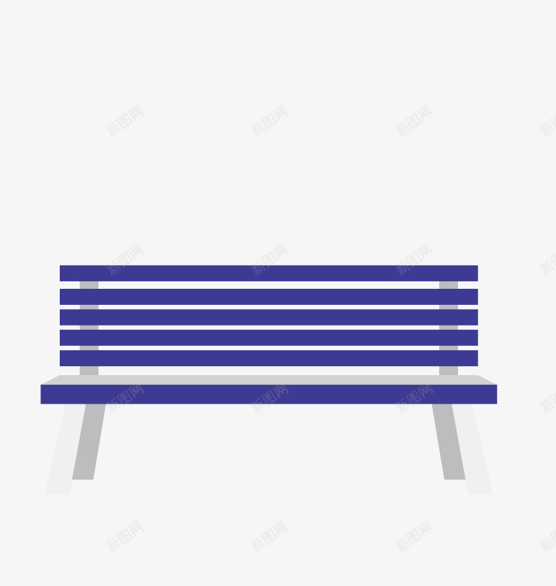 长凳子png免抠素材_新图网 https://ixintu.com 公园椅 木凳 椅子 蓝色