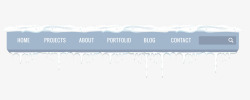 网页导航条冬季蓝色精美导航条高清图片