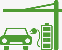 绿色环保汽车绿色加油的小汽车图标高清图片